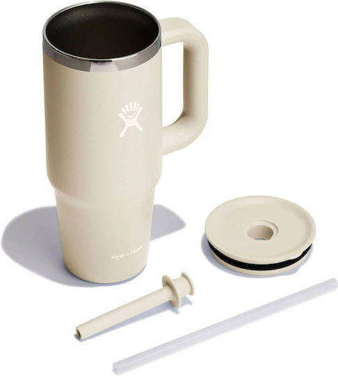 Hydro Flask Hydro Flask Thermosflasche Rostfreier Stahl 710ml Hafer mit Stroh und Handgriff