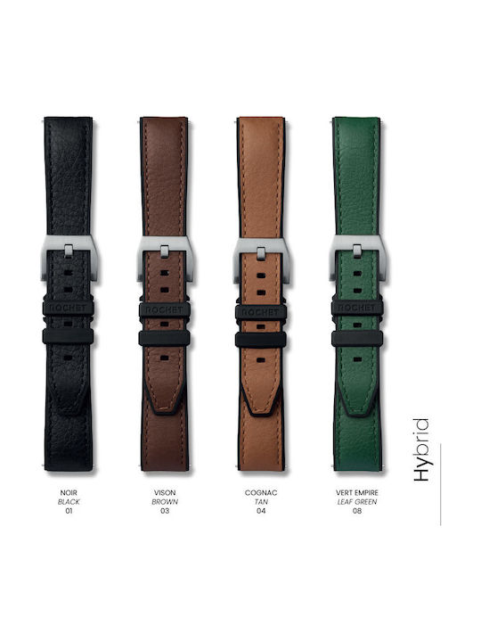 Rochet Δερμάτινο Λουράκι Μαύρο 22mm