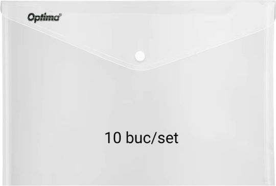 Optima Prod Din Plastic Pp Folder Document Protection A5 Landscape Staple Closure 10/set Optima Transparent