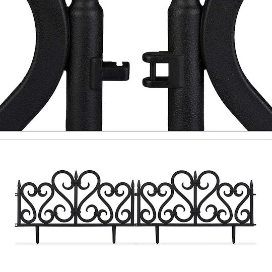 Set 4 Panouri Decorative Pentru Gard De Grădină Flexibile Din PVC Set 4 X 60x33 Cm Negre