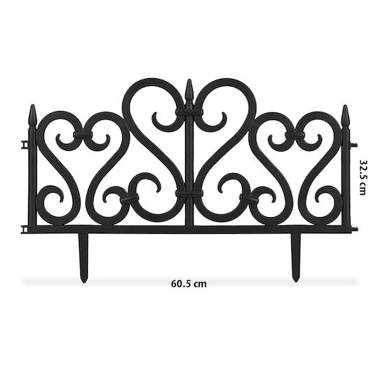 Set 4 Panouri Decorative Pentru Gard De Grădină Flexibile Din PVC Set 4 X 60x33 Cm Negre