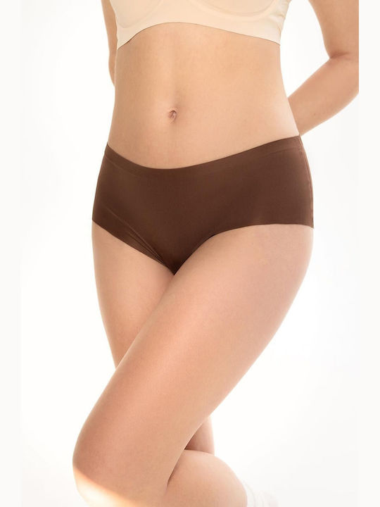 Ψηλόμεσο Γυναικείο Slip χωρίς Ραφές Chocolate