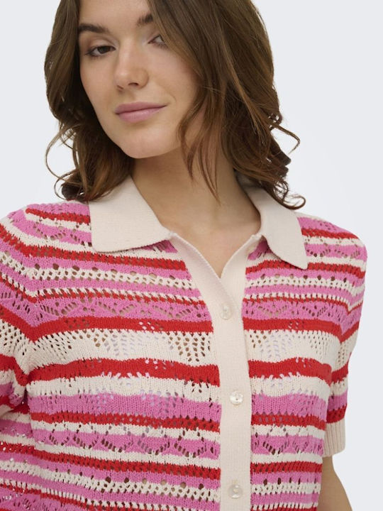 Short Women's Knitted Cardigan High Risk Red