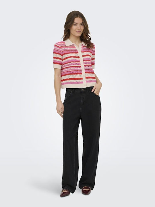 Short Women's Knitted Cardigan High Risk Red