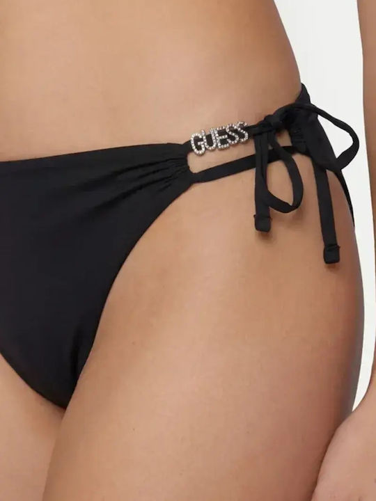 Bikini Slip με Κορδονάκια Μαύρο