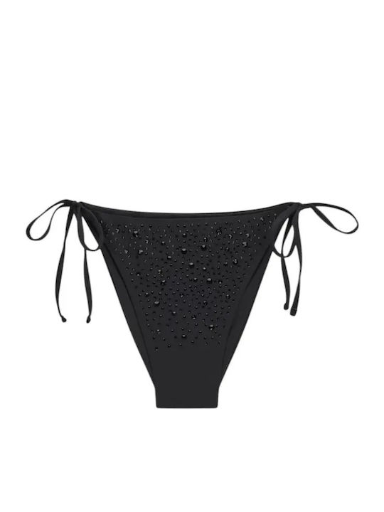 Bikinihosen mit Schnürung Schwarz