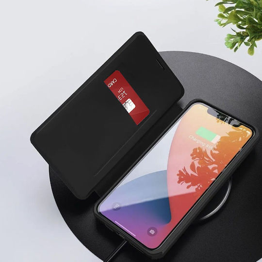 Techsuit Magskin Book Silicone Synthetic Leather Black Xiaomi 17 Ultra