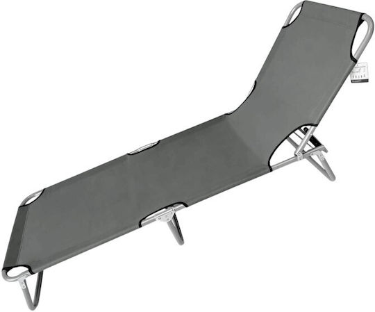 Beach Sunbed Gray Foldable Aluminum