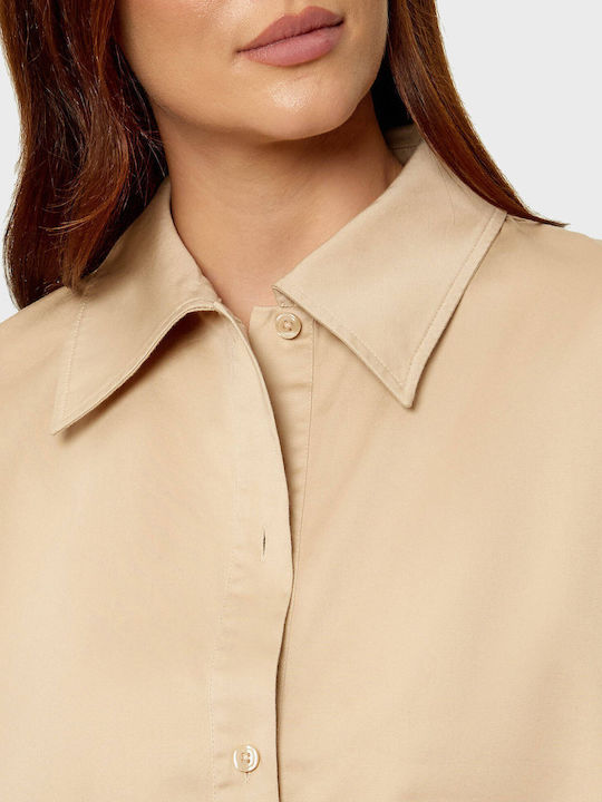 Short Sleeve Women's Shirt Beige