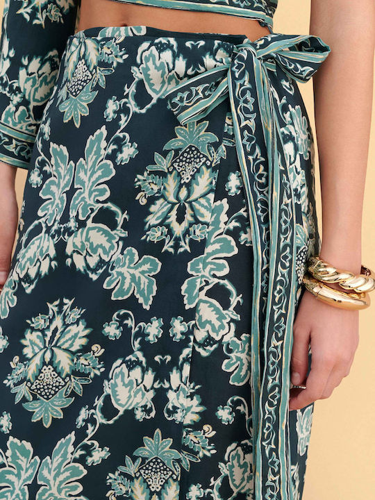 Midi Envelope Skirt Green