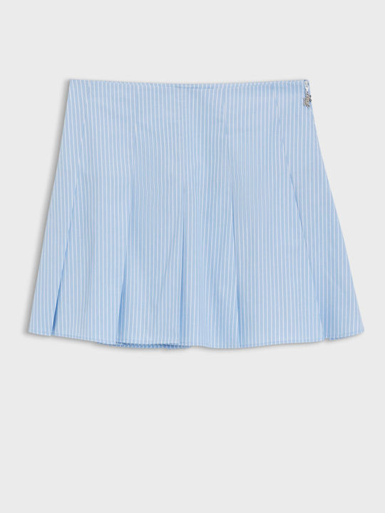 Πλισέ Mini Φούστα Light Blue