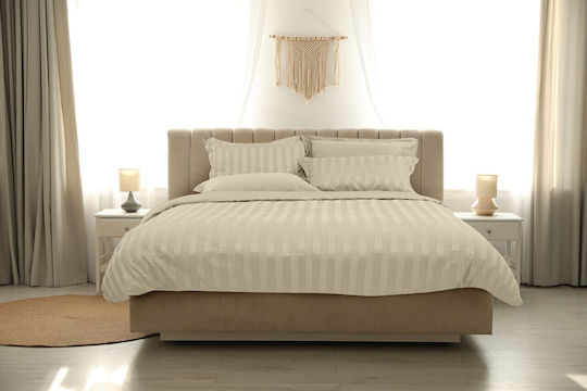Green Future Σετ Παπλωματοθήκη 200x220cm Διπλή με 2 Μαξιλαροθήκες & 1 Σεντόνι Beige