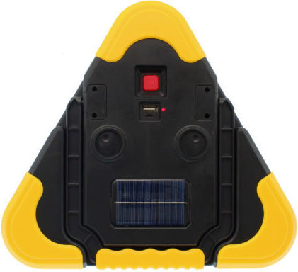Led Rechargeable Car Safety Triangle 5 Different Light Modes Solar Panel Yellow Spv S