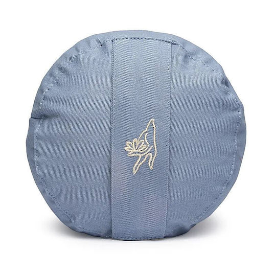 Yoga Bolster Round Yoga Pillow Light Blue Organic Cotton 60x16cm