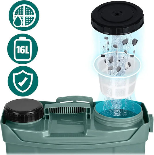 Smartic Drucksprüher 12V mit Batterie 8Ah mit Gewicht 16lt in Roter Farbe