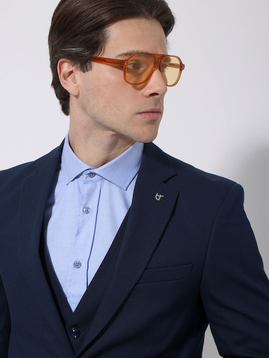 Men’s Suit Jacket with Slim Fit Blue