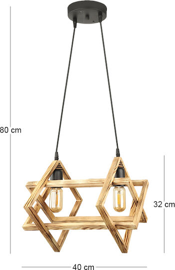 Megapap Pedora Pendant Ceiling Light with E27 Socket 40x22x80cm