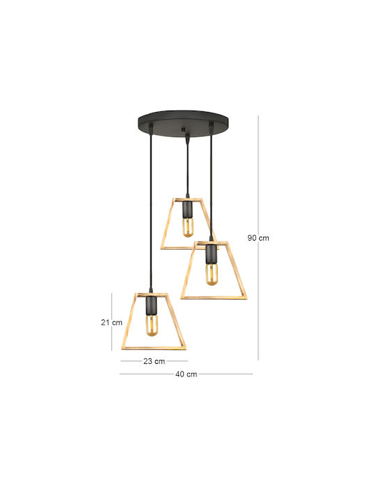 Megapap Tekli Pendant Ceiling Light with E27 Socket 40x30x90cm