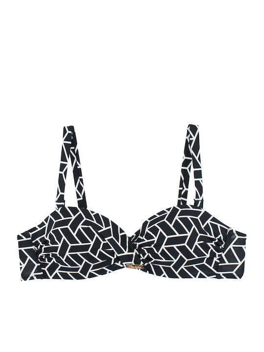 Women's Bikini Strapless Underwire Mosaic Black-White