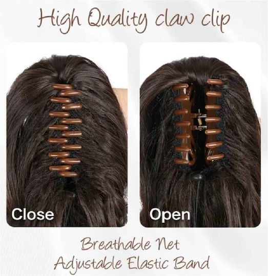Ponytail Haarverlängerung Synthetisches Haar Kanekalon Hochwertige Clips Gerade Schwarz #1b Länge 50cm
