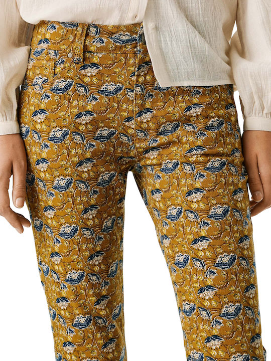 Pantaloni Dama Din Țesătură Bej