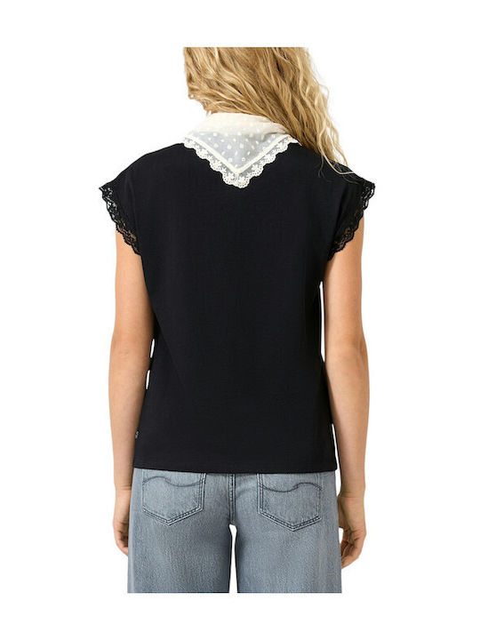 Women's Blouse Short Sleeve Black