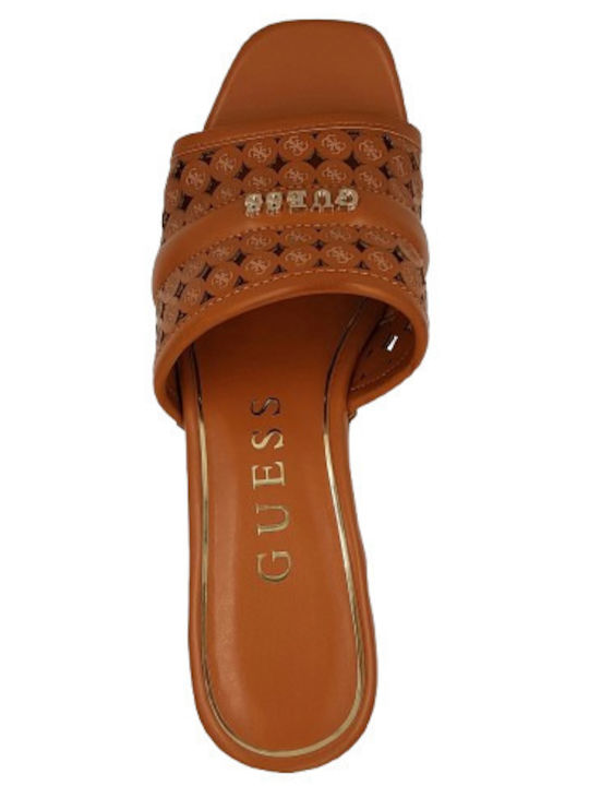 Mules with Heel in Brown Colour
