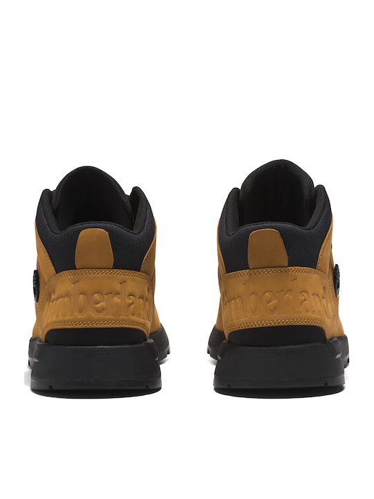 Mid Lace Up Δερμάτινα Καφέ Ανδρικά Μποτάκια