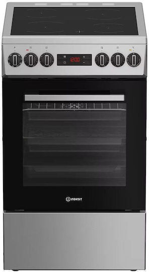 Indesit Aragaz 55l cu Plită Ceramică L50cm Inox