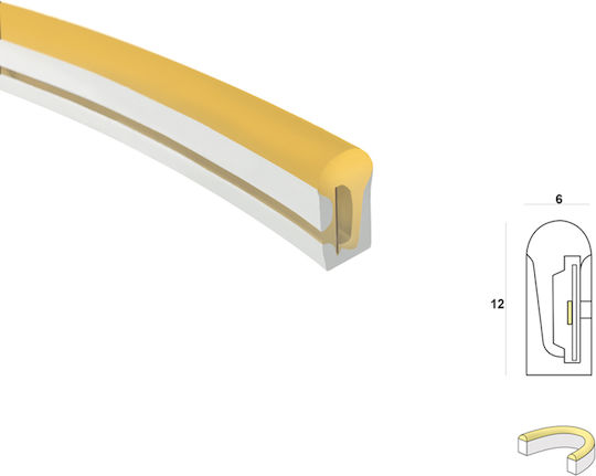 Waterproof LED Strip 24V Yellow Light 1m Neon Flex