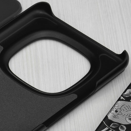 Techsuit Efold Series Book Schwarze Handyhülle für Redmi Note 15 Pro+ / Poco M8 Pro