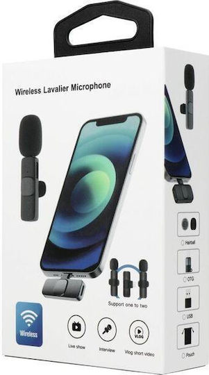 NetOne Lavalier K1 Wireless Dynamic Lapel Microphone Set Clip On for Mobile