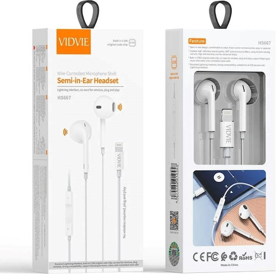 Vidvie In-ear Handsfree Earphones with Lightning Plug White