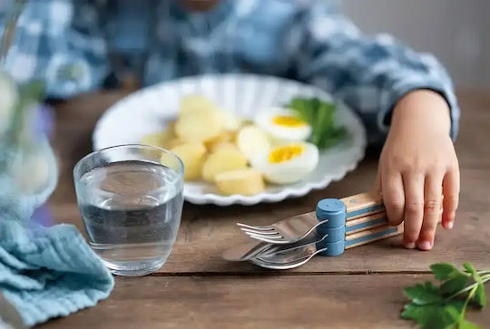 Set Spoon Knife Fork Le Petit Gourmet Blue Opinel