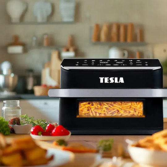 Tesla Aircook Flexizone Q570 Xxl Двойна Подвижна Кошница 10л Черен Еър фрайър