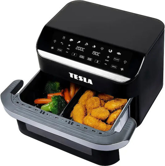 Tesla Aircook Flexizone Q570 Xxl Двойна Подвижна Кошница 10л Черен Еър фрайър