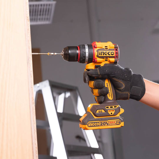 Ingco Battery Tool Set Angle Grinder & Impact Drill Driver 20V with 2 Batteries and Case