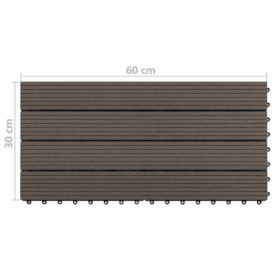 vidaXL Decking Board for Garden Flooring from WPC 60x30cm 6 Pieces