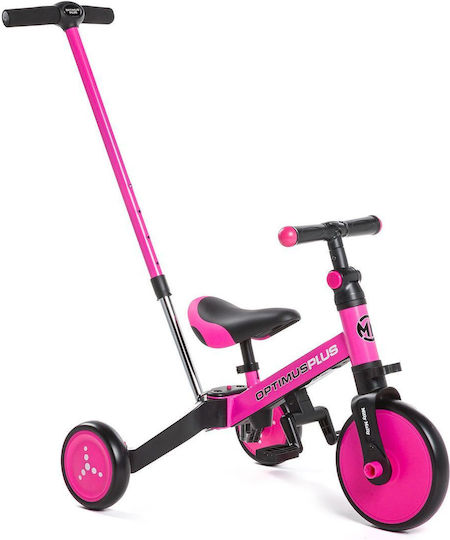 Milly Mally Optimus Plus Convertible with Parental Handle 4 in 1 for 12 Months Pink