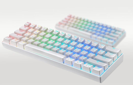 Motospeed CK61 Gaming Mechanical Keyboard 60% with Outemu Red Switches and RGB Lighting (English US) White