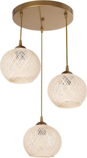 GloboStar Illumio Pendant Light Gold Ball with Socket E27 30x30x70cm