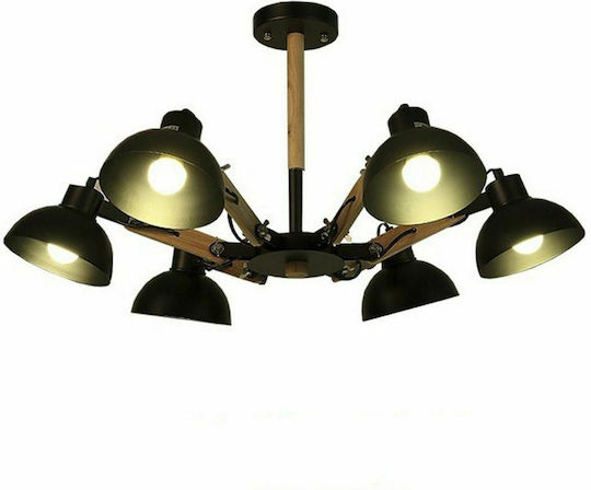 GloboStar Oldschool Κρεμαστό Φωτιστικό Μαύρο 75x75x40εκ.