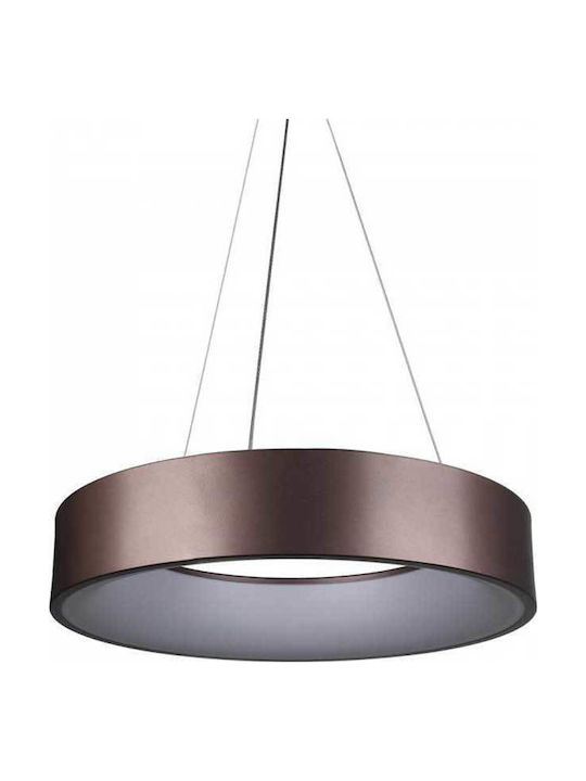 V-TAC VT-25-1D Κρεμαστό Φωτιστικό Καφέ LED με Θερμό Λευκό Φως 45εκ.