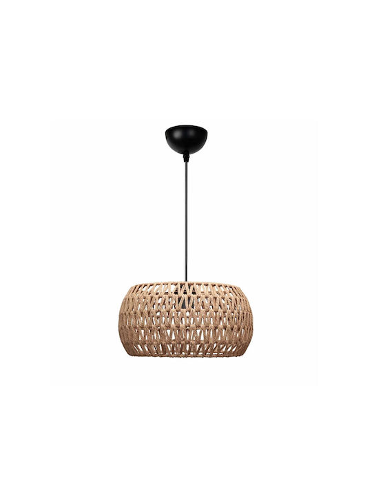 GloboStar Dario Pendant Light Brown Boho with Rope for Socket E27 30x30x15cm