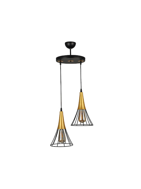 Megapap Havana Κρεμαστό Φωτιστικό Μαύρο με Ντουί E27 24x24x85εκ.