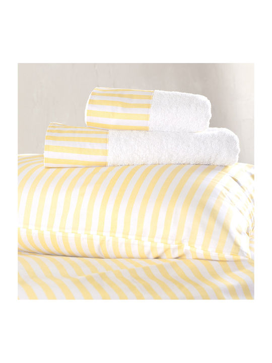 Rythmos Eloise Bed Sheets Set Double With Fitted Sheet 165x205+25cm Yellow 4 Pieces