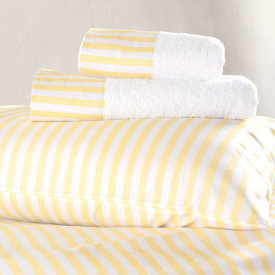 Rythmos Eloise Bed Sheets Set Double With Fitted Sheet 165x205+25cm Yellow 4 Pieces