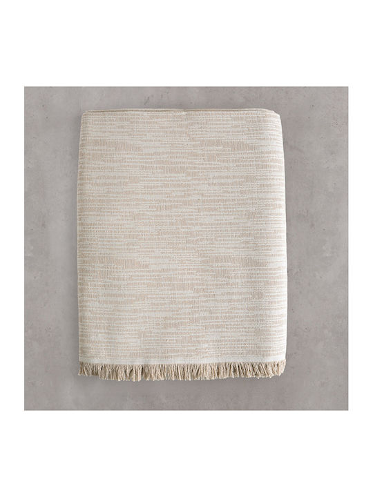 Rythmos Atticus Zweisitzer-Sofa Überwurf Jacquard 180x240cm Beiges