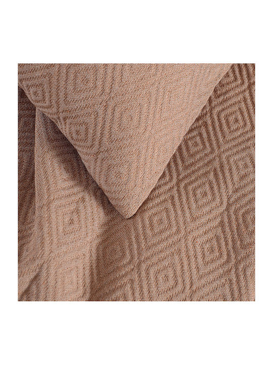 Rythmos Elysse Armchair Throw 2 Sides Jacquard 160x180cm Brown