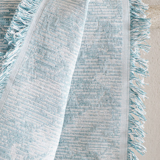 Rythmos Peony Sesselüberwurf Jacquard 160x180cm Hellblau